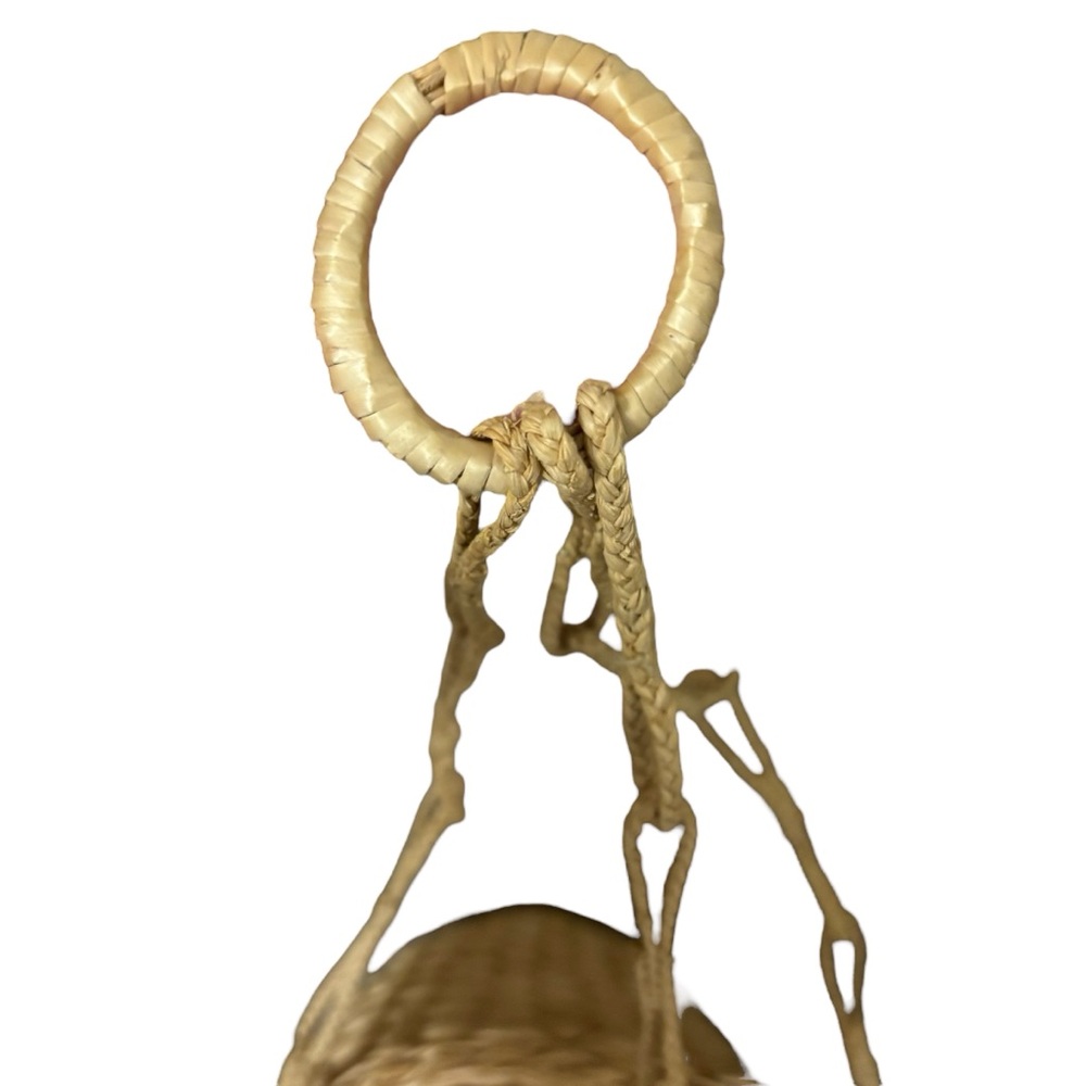 Wicker Woven Knitted Hanging Basket Flower Pot Plants Chain Link Straps Rope - Picture 7 of 9